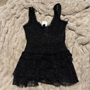 Black Lace Mini Romper